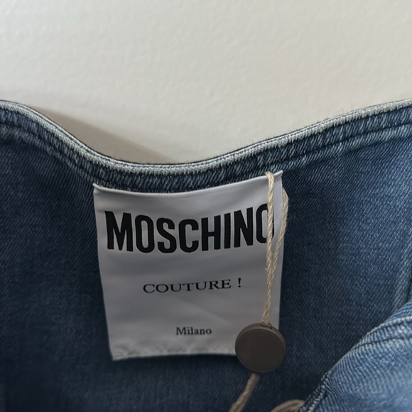 MOSCHINO COUTURE corset blue denim dress with rhinestones - Picture 7 of 10